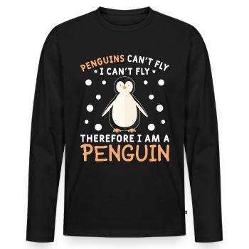 Penguin Penguin Penguin Penguin Lovers - Men's Premium Organic Long Sleeve Shirt - black - Front - Nico (187cm)