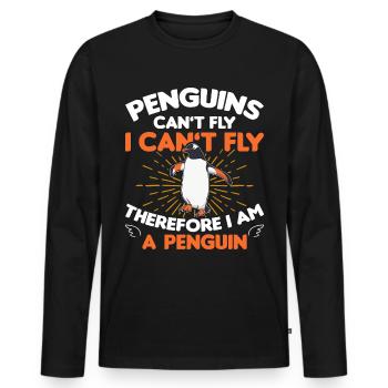 Penguin Penguin Penguin Penguin Lovers - Men's Premium Organic Long Sleeve Shirt - black - Front - Nico (187cm)