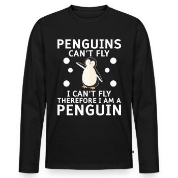Penguin Penguin Penguin Penguin Lovers - Men's Premium Organic Long Sleeve Shirt - black - Front - Nico (187cm)