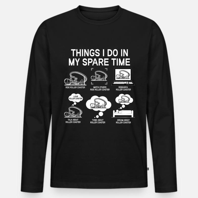 Achterbahn Freizeitpark Rollercoaster Fahrgeschäft - Männer Premium Bio Langarmshirt - Schwarz