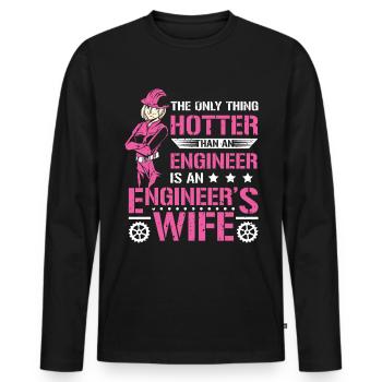 Ehefrau Ingenieur - Männer Premium Bio Langarmshirt - Schwarz - Vorne - Nico (187cm)