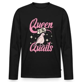 Wachtel queen - Männer Premium Bio Langarmshirt - Schwarz - Vorne - Nico (187cm)
