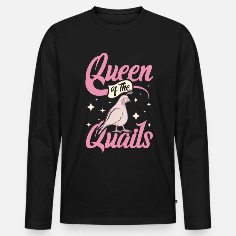 Wachtel queen - Männer Premium Bio Langarmshirt - Schwarz