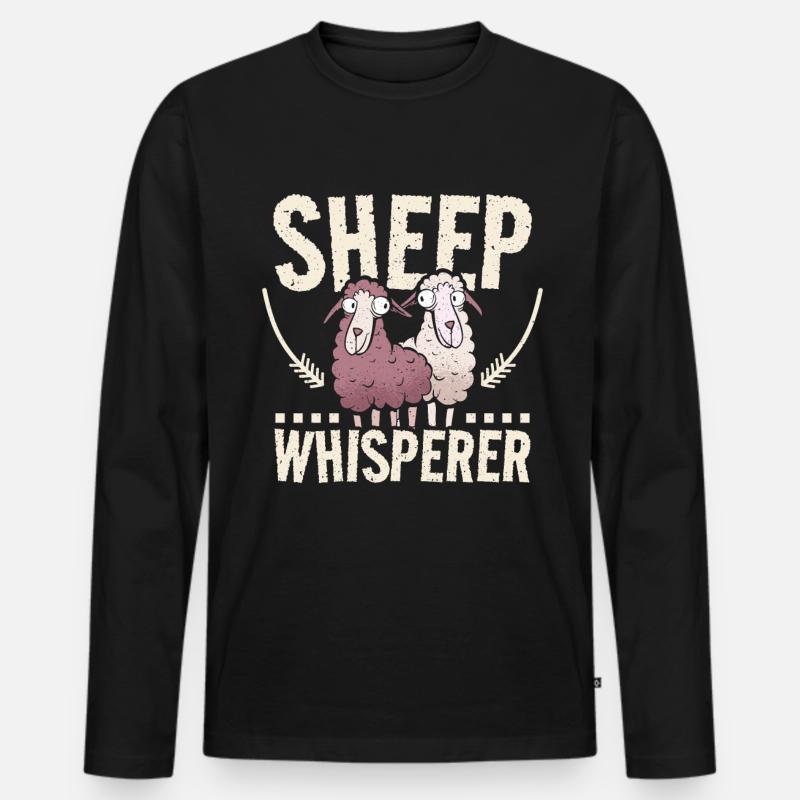 Sheep whisperer - Männer Premium Bio Langarmshirt - Schwarz