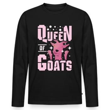 Ziegen Queen - Männer Premium Bio Langarmshirt - Schwarz - Vorne - Nico (187cm)