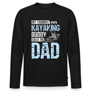 My kayak duddy calls me dad - Männer Premium Bio Langarmshirt - Schwarz - Vorne - Nico (187cm)