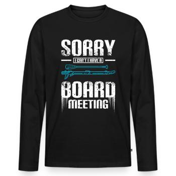 Désolé je ne peux pas avoir une réunion du conseil d’administration Sup - T-shirt manches longues Premium bio Homme - noir - Devant - Nico (187cm)