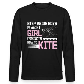 kitesurfing this girl show you how to kite - Männer Premium Bio Langarmshirt - Schwarz - Vorne - Nico (187cm)