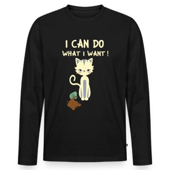 Cats Kitten Cat Mom Cat Dad Cat Cat Cat - Men's Premium Organic Long Sleeve Shirt - black - Front - Nico (187cm)