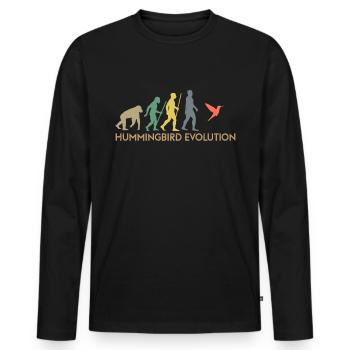 Hummingbirds fast wings flapping hummingbird - Men's Premium Organic Long Sleeve Shirt - black - Front - Nico (187cm)