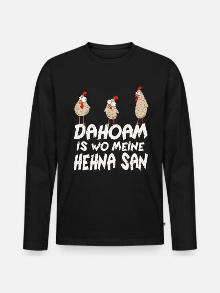 Bayrisch Hehna bauer huhn - Männer Premium Bio Langarmshirt - Schwarz