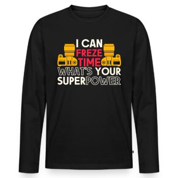 Photographer Photography Photographer Camera Photographer - Men's Premium Organic Long Sleeve Shirt - black - Front - Nico (187cm)
