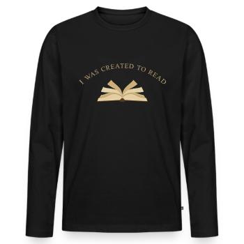 Leser Leserin Bücher Bücherwurm Lesen Seite Buch - Männer Premium Bio Langarmshirt - Schwarz - Vorne - Nico (187cm)