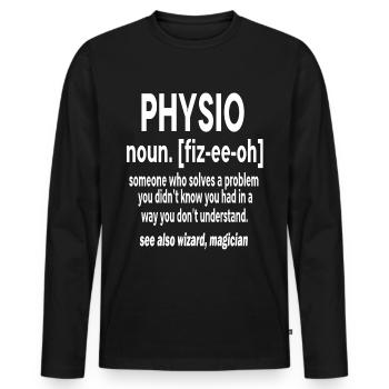 Physiothérapeute Physiothérapeute Physiothérapie - T-shirt manches longues Premium bio Homme - noir - Devant - Nico (187cm)