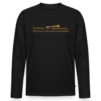 Posaunist Posaunistin Posaunen Trompete Posaune - Männer Premium Bio Langarmshirt - Schwarz - Vorne - Nico (187cm)