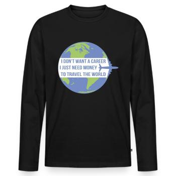 Reisen Reisender Reisende Urlaub Urlauber Reise - Männer Premium Bio Langarmshirt - Schwarz - Vorne - Nico (187cm)