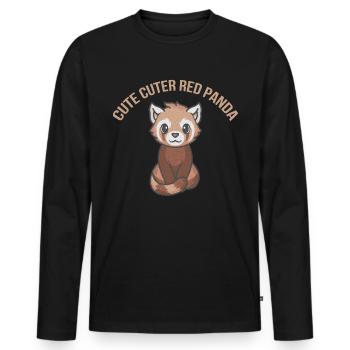 Red Pandas Red Panda Bamboo Asia Red Panda Bear - Men's Premium Organic Long Sleeve Shirt - black - Front - Nico (187cm)