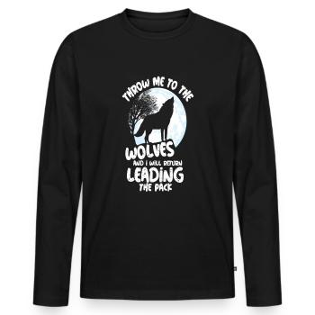 wolves wolfpack dog dog-like territory pack wolf - Men's Premium Organic Long Sleeve Shirt - black - Front - Nico (187cm)