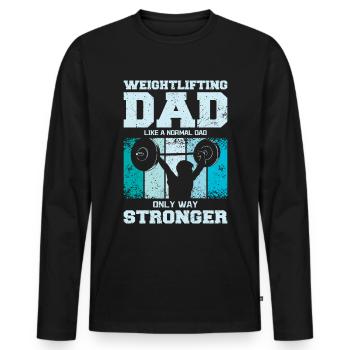 Haltérophilie Père Gym Papa - T-shirt manches longues Premium bio Homme - noir - Devant - Nico (187cm)