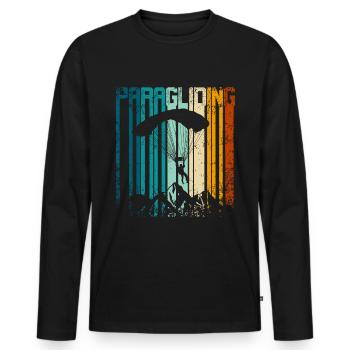 Parapente Rétro Vintage - T-shirt manches longues Premium bio Homme - noir - Devant - Nico (187cm)