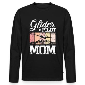 Glider Pilot Mom - Men's Premium Organic Long Sleeve Shirt - black - Front - Nico (187cm)