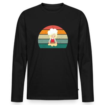 Baker Bakery Cake Cakes Baked goods Baking - Men's Premium Organic Long Sleeve Shirt - black - Front - Nico (187cm)