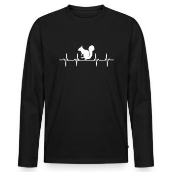 Eicheln Kobel Grauhörnchen Nagetiere eichhörnchen - Männer Premium Bio Langarmshirt - Schwarz - Vorne - Nico (187cm)