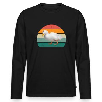 Ducks Swimming Fly Waddle Rubber Duck Duck - Men's Premium Organic Long Sleeve Shirt - black - Front - Nico (187cm)