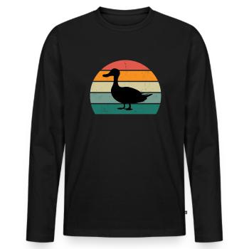 Ducks Swimming Fly Waddle Rubber Duck Duck - Men's Premium Organic Long Sleeve Shirt - black - Front - Nico (187cm)