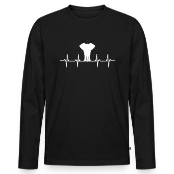 Eléphant Pachyderme Proboscis Afrique Trompettes Éléphant - T-shirt manches longues Premium bio Homme - noir - Devant - Nico (187cm)