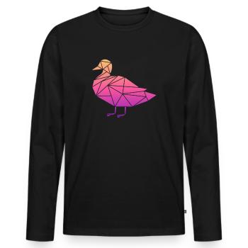 Enten Schwimmen Fliegen Watscheln Gummiente Ente - Männer Premium Bio Langarmshirt - Schwarz - Vorne - Nico (187cm)