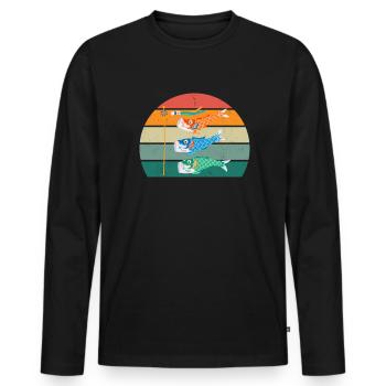 Drachensteigen Wind Herbst Papierdrache Drachen - Männer Premium Bio Langarmshirt - Schwarz - Vorne - Nico (187cm)