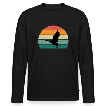 Enten Schwimmen Fliegen Watscheln Gummiente Ente - Männer Premium Bio Langarmshirt - Schwarz - Vorne - Nico (187cm)