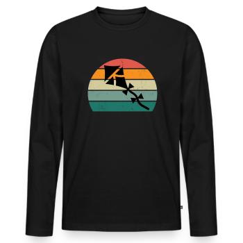 Drachensteigen Wind Herbst Papierdrache Drachen - Männer Premium Bio Langarmshirt - Schwarz - Vorne - Nico (187cm)
