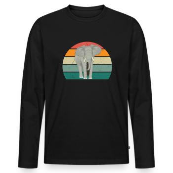Eléphant Pachyderme Proboscis Afrique Trompettes Éléphant - T-shirt manches longues Premium bio Homme - noir - Devant - Nico (187cm)