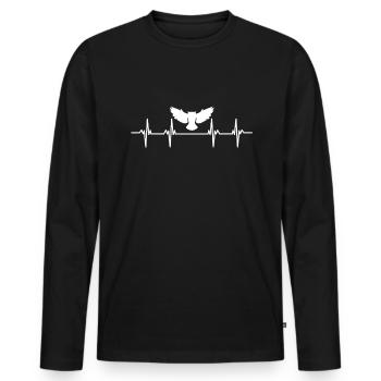 Eulen Eulenflügel Eulenflug Schuhuen Wald Eule - Männer Premium Bio Langarmshirt - Schwarz - Vorne - Nico (187cm)