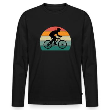 Fahrrad Fahrradfahren Fahrradfahrer Stadtrad Rad - Männer Premium Bio Langarmshirt - Schwarz - Vorne - Nico (187cm)