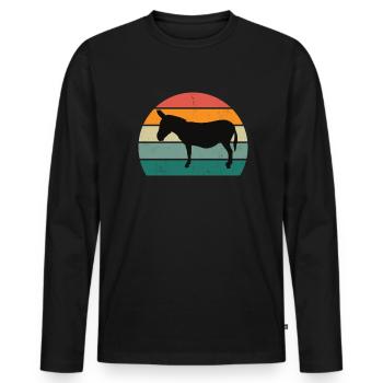 Eselin Graue Tiere IA störisches Tier Reiten Esel - Männer Premium Bio Langarmshirt - Schwarz - Vorne - Nico (187cm)