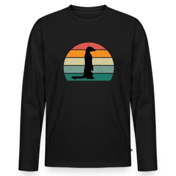 Afrique de jolis suricates creusent des rongeurs suricates - T-shirt manches longues Premium bio Homme - noir - Devant - Nico (187cm)