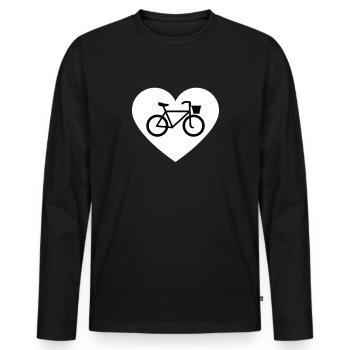 Fahrrad Fahrradfahren Fahrradfahrer Stadtrad Rad - Männer Premium Bio Langarmshirt - Schwarz - Vorne - Nico (187cm)