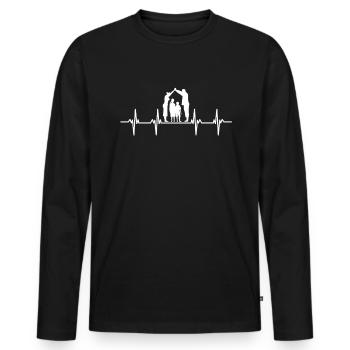 Family Mama Papa Child Son Daughter Aunt Uncle - Men's Premium Organic Long Sleeve Shirt - black - Front - Nico (187cm)