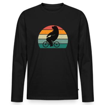 Fahrrad Fahrradfahren Fahrradfahrer Stadtrad Rad - Männer Premium Bio Langarmshirt - Schwarz - Vorne - Nico (187cm)