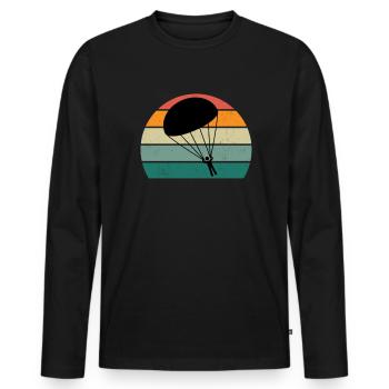 Parachute Skydiving Parachutists - Men's Premium Organic Long Sleeve Shirt - black - Front - Nico (187cm)