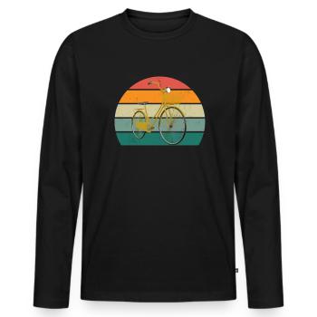 Fahrrad Fahrradfahren Fahrradfahrer Stadtrad Rad - Männer Premium Bio Langarmshirt - Schwarz - Vorne - Nico (187cm)