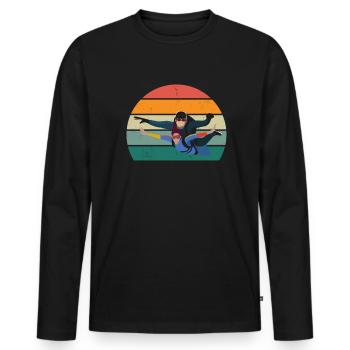 Parachutes Skydiving Skydivers - Men's Premium Organic Long Sleeve Shirt - black - Front - Nico (187cm)