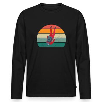 Parachute Skydiving Parachutists - Men's Premium Organic Long Sleeve Shirt - black - Front - Nico (187cm)