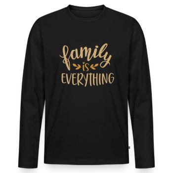 Familie Mama Papa Kind Sohn Tochter Tante Onkel - Männer Premium Bio Langarmshirt - Schwarz - Vorne - Nico (187cm)