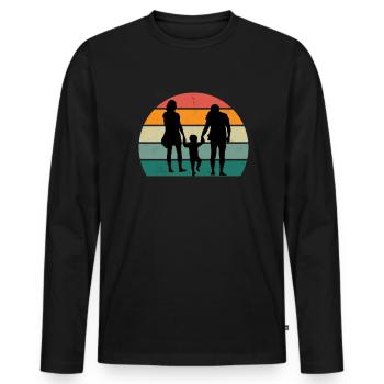 Family Mama Papa Child Son Daughter Aunt Uncle - Men's Premium Organic Long Sleeve Shirt - black - Front - Nico (187cm)