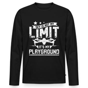 Sky is not my limit its my playground drone pilot - Men's Premium Organic Long Sleeve Shirt - black - Front - Nico (187cm)
