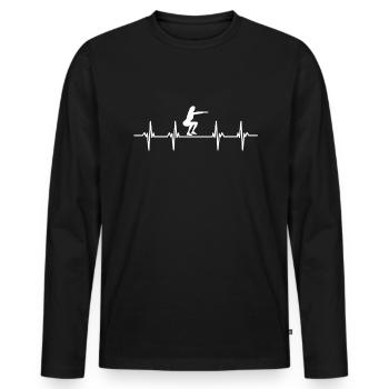 Krafttraining Fitnessstudio fitness sport Training - Männer Premium Bio Langarmshirt - Schwarz - Vorne - Nico (187cm)